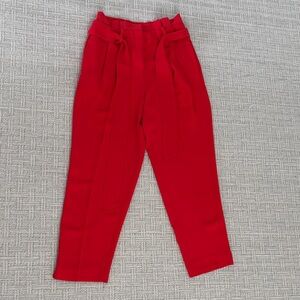 Boden Red Waistband Trousers with Pink Trim